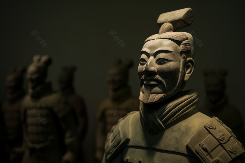 西安秦始皇陵出土的历史悠久的栩栩如生的兵马俑特写,高清,摄影图,摄影图片,图片大全,摄影图免费下载
